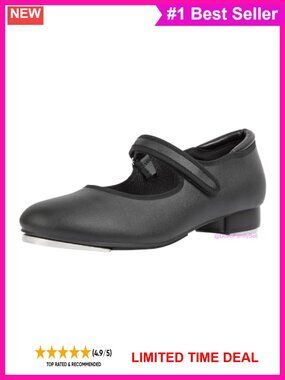 PU Leather Tap Dance Shoes Mary Jane Strap Low Heel Flats
